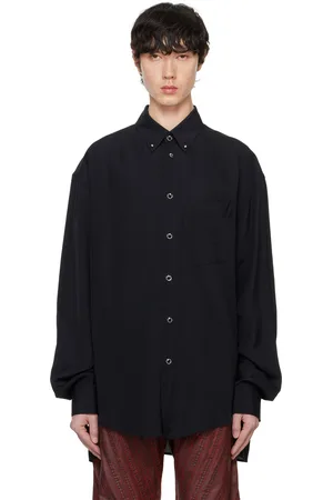MUGLER Black Fluid Piercing Shirt