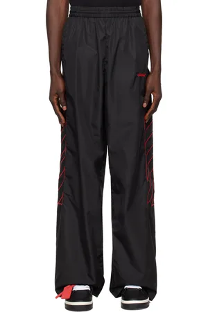 OFF-WHITE Black Outl Diag Nyl Track Pants