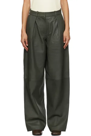 REMAIN Birger Christensen Green Mesh Leather Pants