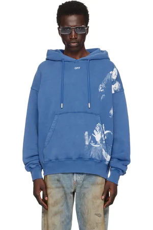 OFF-WHITE Blue Blurred Mary Skate Hoodie