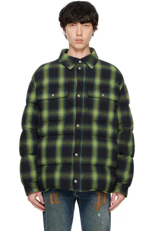 Palm Angels Green Vertigo Padded Down Jacket