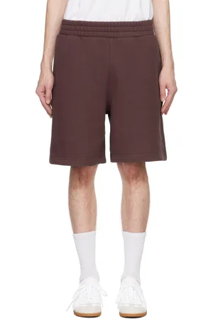 Palm Angels Burgundy College Sweat Shorts