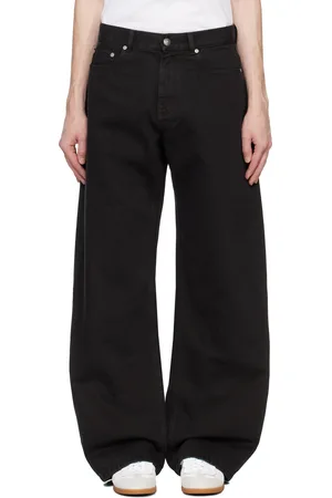 Palm Angels Black Monogram Loose Fit Jeans