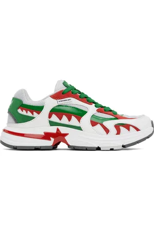 BAPE White & Green Shark STA Italy M1 Sneakers