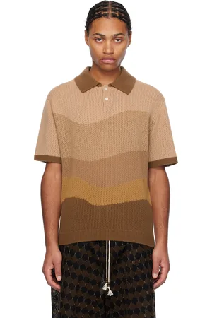 Glass Cypress & Beige Knitted Polo