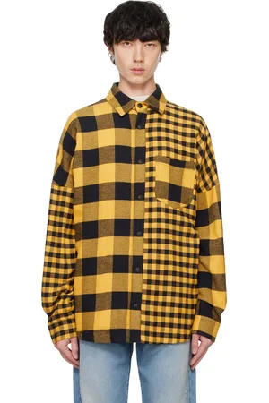 Palm Angels Yellow & Black Monogram Series Tartan Overshirt
