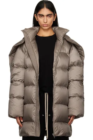 Rick Owens Moncler + Gray Hooded Cyclopic Down Jacket