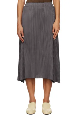 PLEATS PLEASE ISSEY MIYAKE Gray Efficient Square Midi Skirt