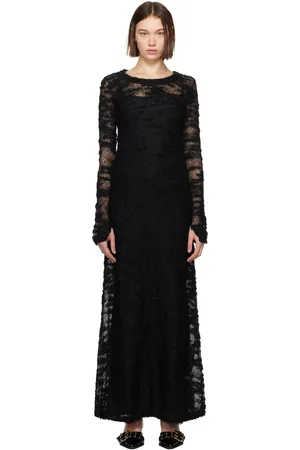 Ganni Black Bouclé Maxi Dress
