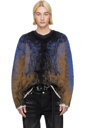 Y / PROJECT Blue & Black Hairy Gradient Sweater