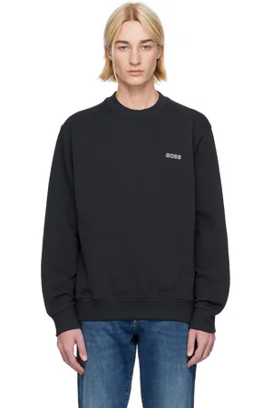 HUGO BOSS Navy Logo-Embroidered Sweatshirt