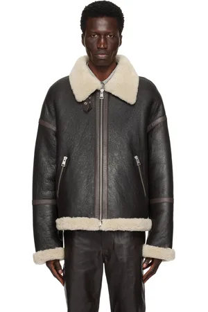 Ami Brown Shearling Zip Jacket