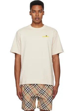 Burberry Beige Flocked Logo T-shirt