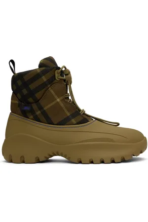 Burberry Khaki Check Scoot Trek Boots