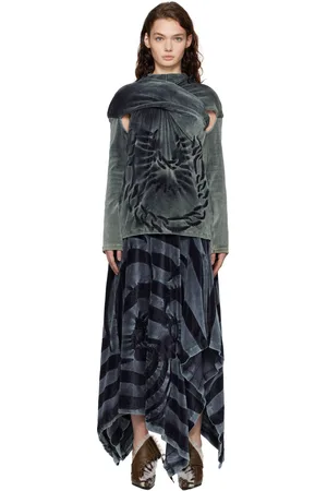 Masha Popova Blue Twisted Front Open Back Minidress