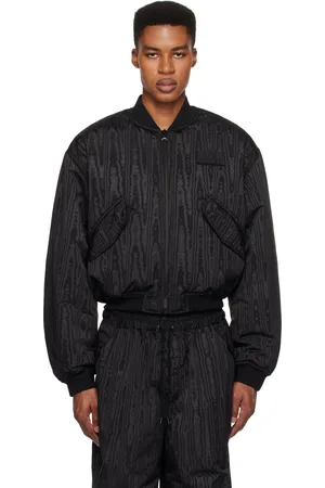 Marine Serre Black Recycled Moiré Bomber Jacket