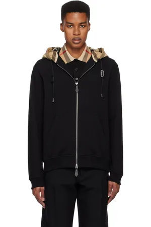 Burberry Check Hood Cotton Zip Hoodie