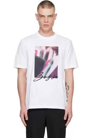 HUGO BOSS White Graphic Logo T-shirt