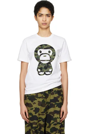 BAPE White 1st Camo Big Baby Milo T-shirt