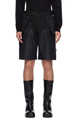 MUGLER Black Technical Fabric Cargo Shorts