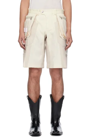 MUGLER Off-White Technical Fabric Cargo Shorts