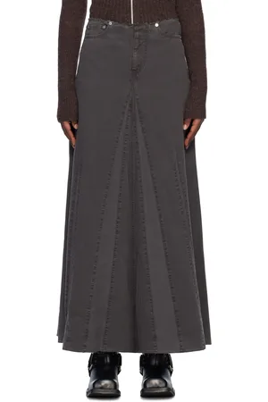 OUR LEGACY Gray Rebel Midi Skirt