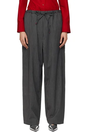 CORDERA Gray Classic Striped Trousers