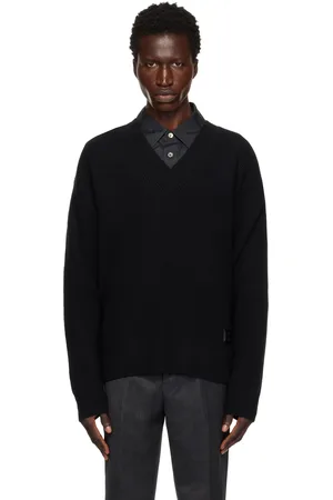 WOOYOUNGMI Black V-Neck Sweater