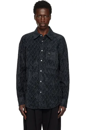 WOOYOUNGMI Navy Peacock Pattern Shirt