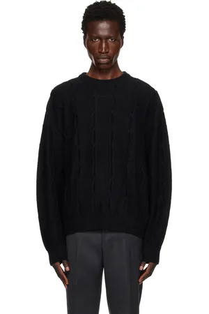 WOOYOUNGMI Black Weaving Detail Sweater