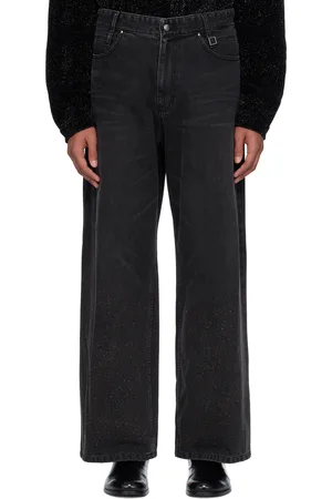 WOOYOUNGMI Black Glitter Wide Jeans