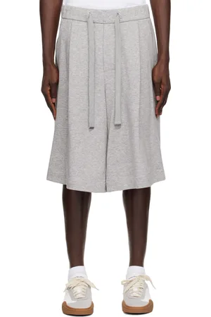 WOOYOUNGMI Gray One-Tuck Neoprene Bermuda Shorts