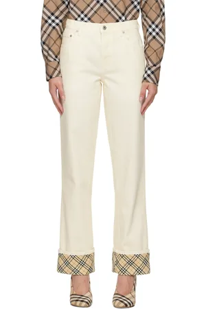Burberry Off-White Rolled Cuff Jeans