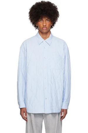 WOOYOUNGMI Blue Stripe Quilted Shirt
