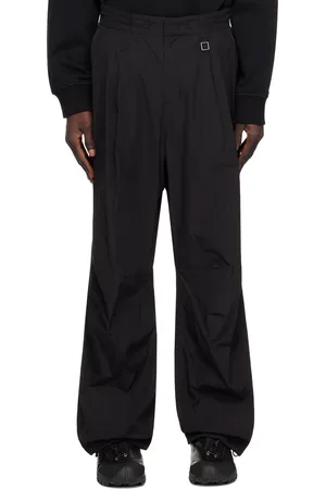 WOOYOUNGMI Black Wide Carpenter Trousers