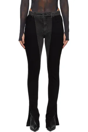 MUGLER Black Bi-Color Skinny Jeans