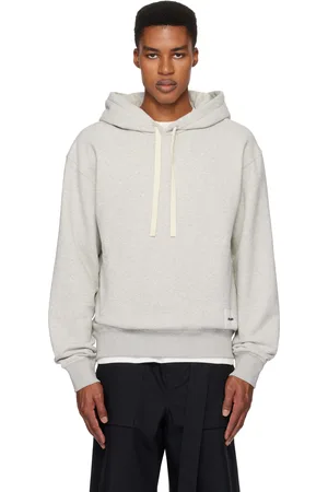 Jil Sander Gray Logo Patch Hoodie