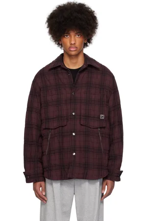 WOOYOUNGMI Burgundy Padded Check Shirt