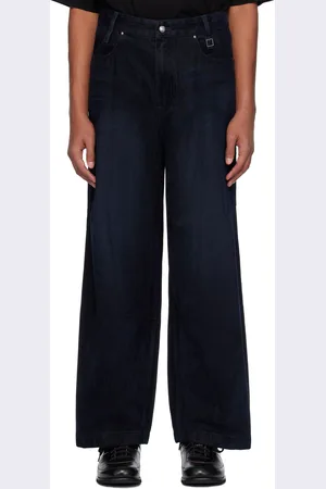 WOOYOUNGMI Navy Flocked Jeans