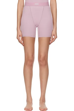 SKIMS Purple Cotton Rib Boxer Shorts
