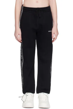 OFF-WHITE Kids Black Bookish Logo Band Sweatpants