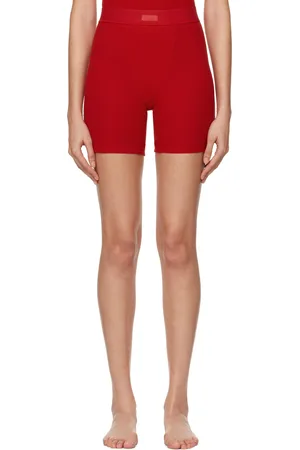 SKIMS Red Cotton Rib Boxer Shorts