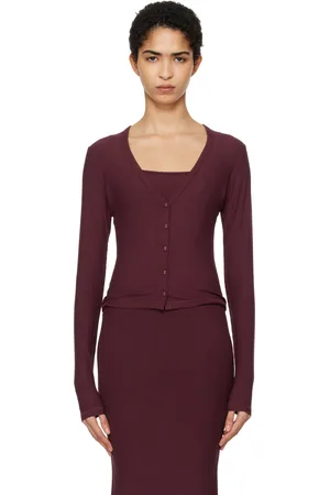 SKIMS Burgundy Soft Lounge Cardigan