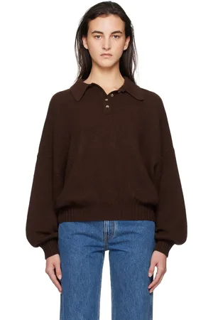 Khaite Brown Rene Polo Sweater