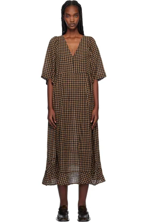 HENRIK VIBSKOV Brown & Black Pump Midi Dress