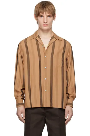 Wacko Maria Striped Open Collar Shirt