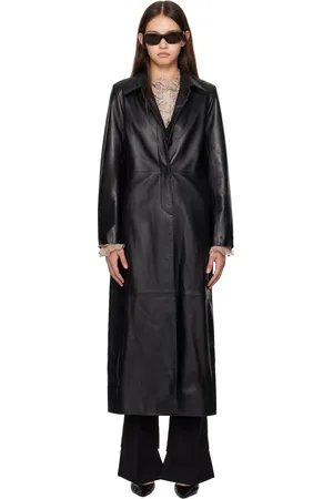 Nour Hammour Black Gotham Leather Coat