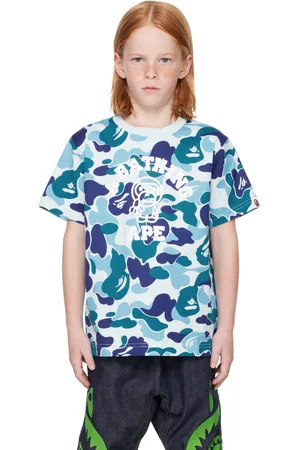 BAPE Kids Blue ABC Camo Baby Milo College T-shirt
