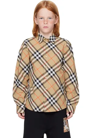 Burberry Kids Beige Check Cotton Shirt