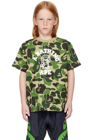 BAPE Kids Green ABC Camo Baby Milo College T-shirt